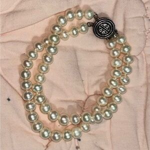 cream colored beaded bracelet